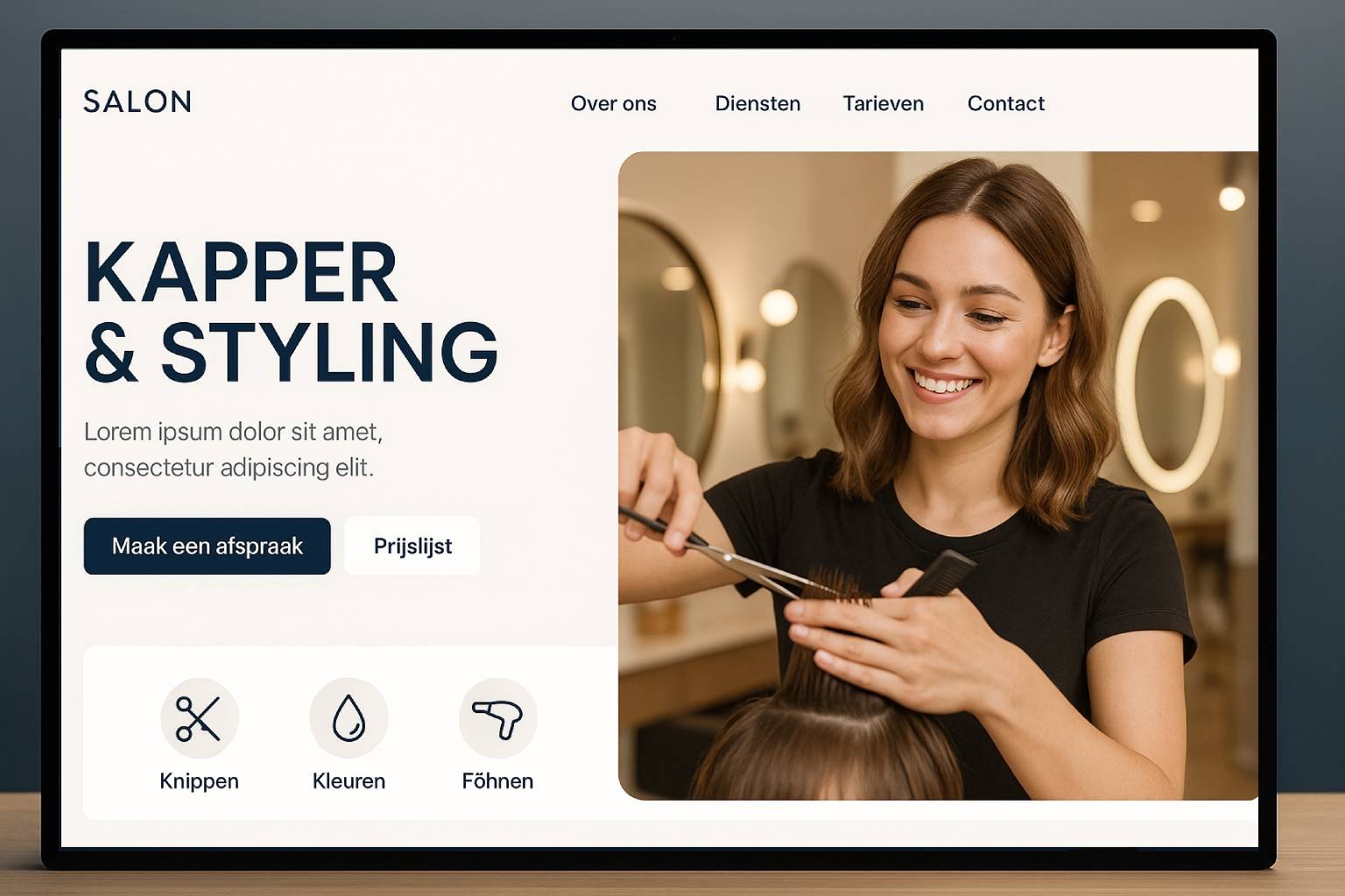 Webdesign voor kapper - salon website met online afspraak maken