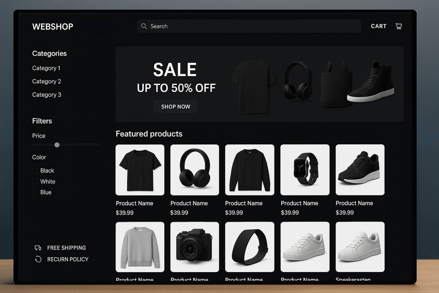 Webdesign voor webshop - e-commerce website met betalingsintegratie